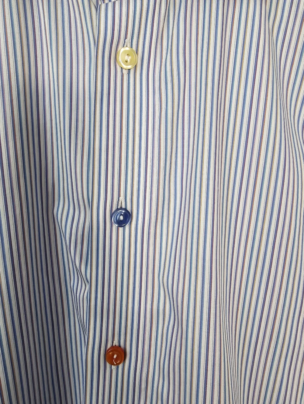 ETON Contemporary Men's Dress Shirt Size 39, 15 1/2 Striped W/Colored Buttons - Picture 5 of 10